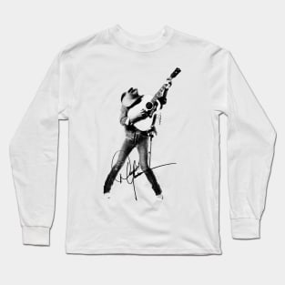 vintage dwight yoakam pen sketch shirt design Long Sleeve T-Shirt